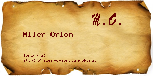 Miler Orion névjegykártya